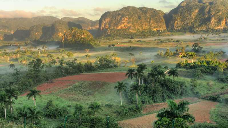 Aerial view of beautiful valley in Western Cuba